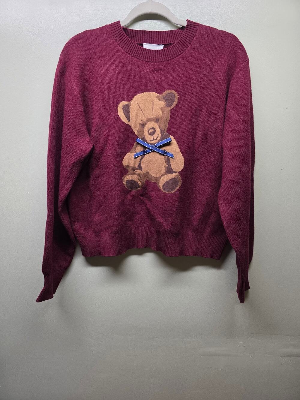 Willow & Wind Burgundy Teddy Sweater NWT Size L